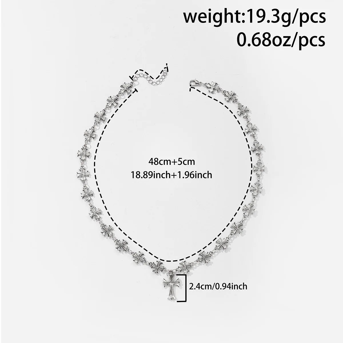 Women's High-End Luxury Cross-Border Jewelry-EU/US Hip-Hop Pendants Collarbone Chains Diamond Niche Accessories Light EU/US