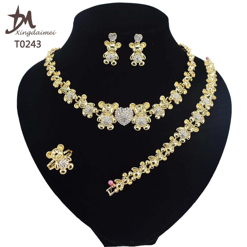 T0239 Latest Design XO 18K Gold Plated Elephant Jewelry Set Jewelry Sets for Wo