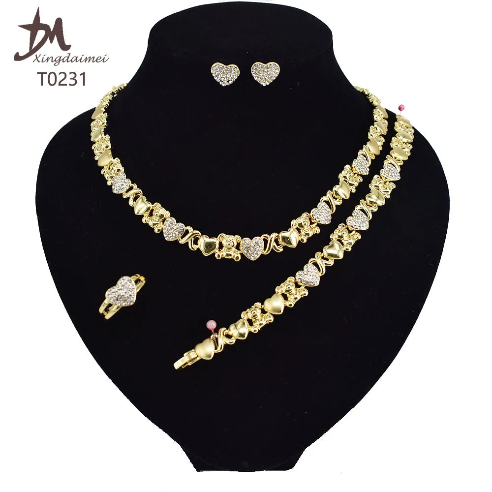 T0239 Latest Design XO 18K Gold Plated Elephant Jewelry Set Jewelry Sets for Wo